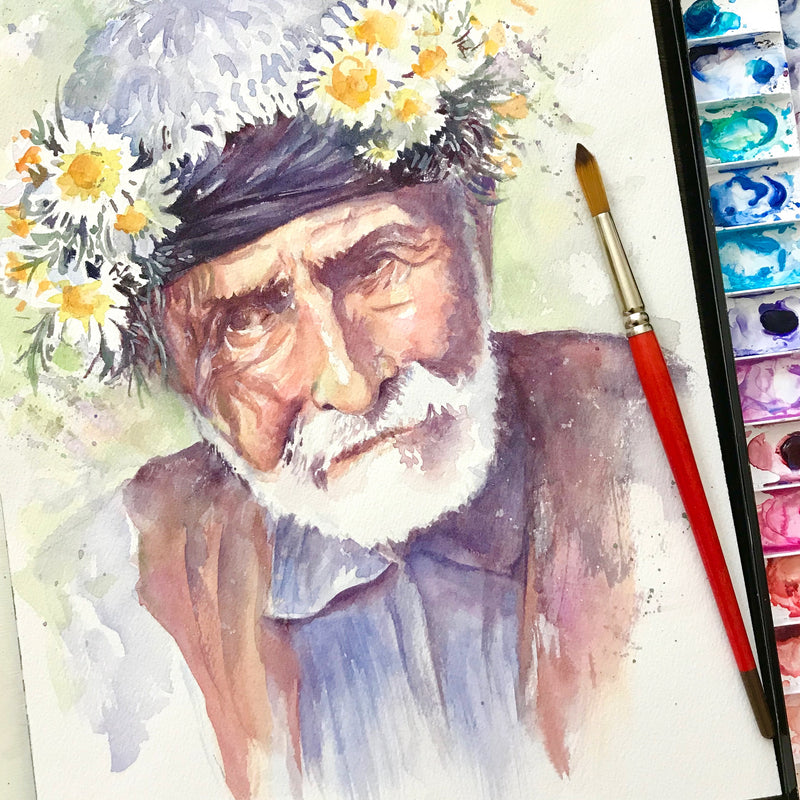 Old Man With Flower Crown